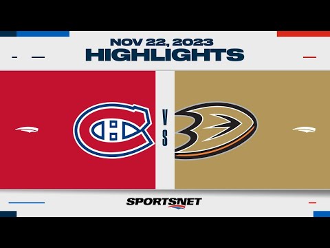 NHL Highlights | Canadiens vs. Ducks - November 22, 2023