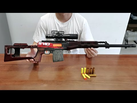 SVD Shell Ejection Soft Bullet Toy Gun Unboxing 2023 - Realistic Sniper Rifle Gun