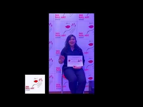 How to do Almond Acrylic French Nail Extension with Glitter Nail Design/Nail Salon KTM/360 Nail Art.