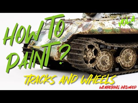 HOW TO PAINT: tracks and wheels glued together, King Tiger chassis finish tutorial