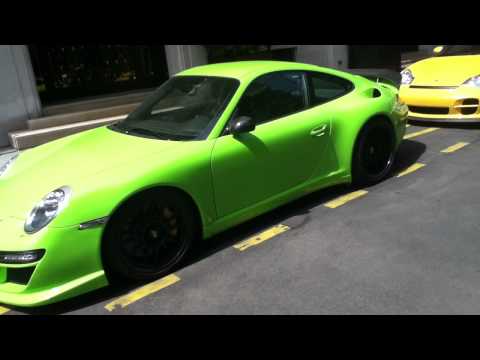BMW X6 M, RUF RT 12S, Porsche GT2, RUF RT RS parked in Georges V hotel