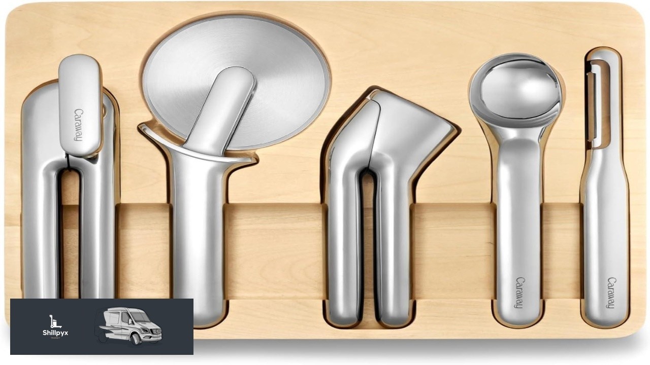 Caraway Kitchen Gadget Set 5 Piece Kitchen Essentials Stainless Steel