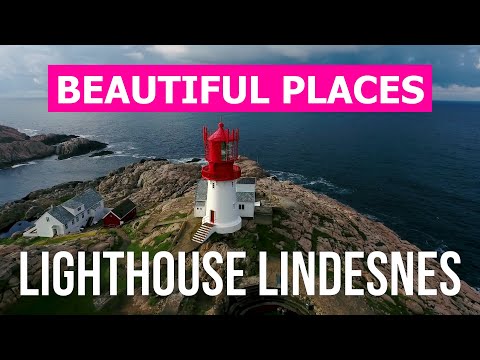 Lindesnes Lighthouse from drone | 4k video | Norway, Lindesnes Lighthouse from above