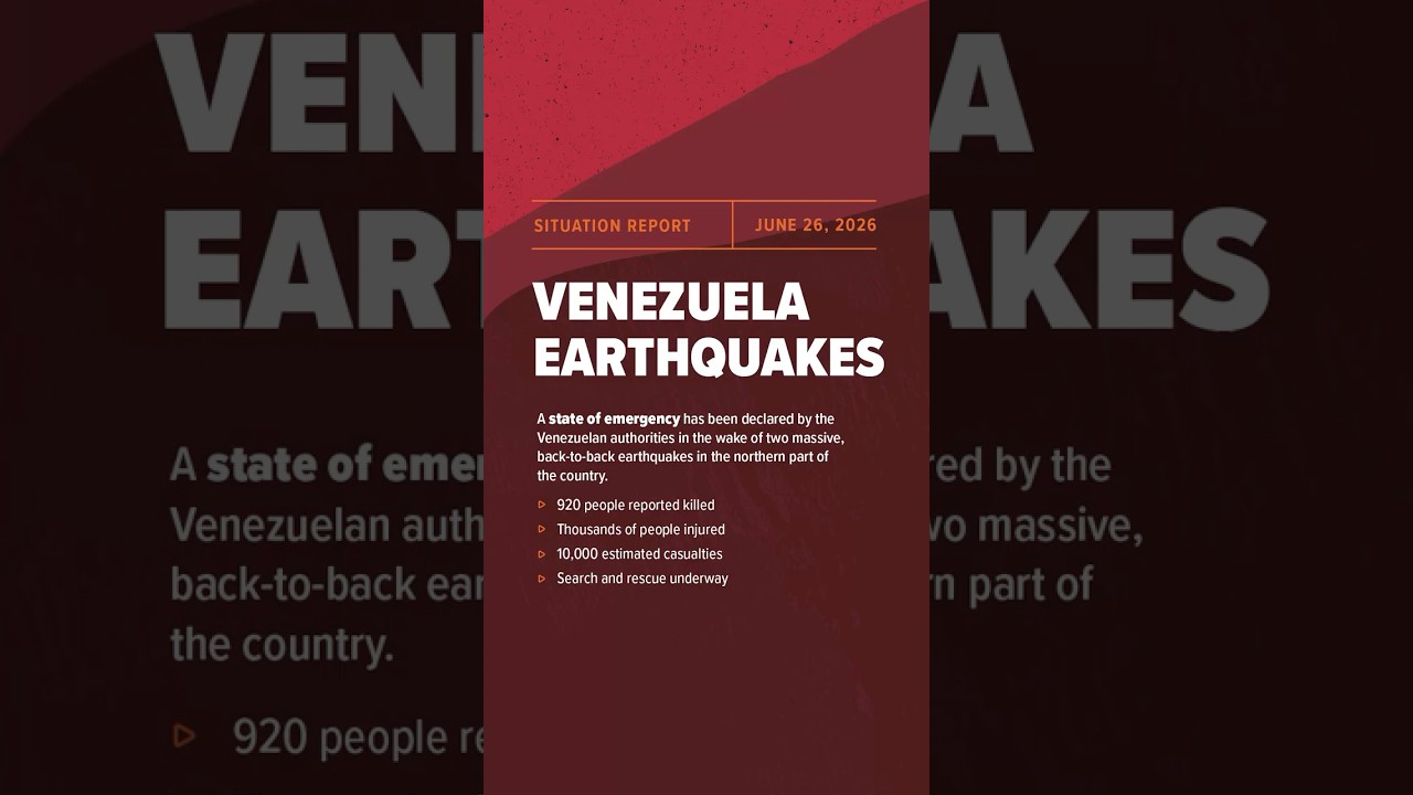 Venezuela Earthquakes Situation Report 1 - June 26, 2026