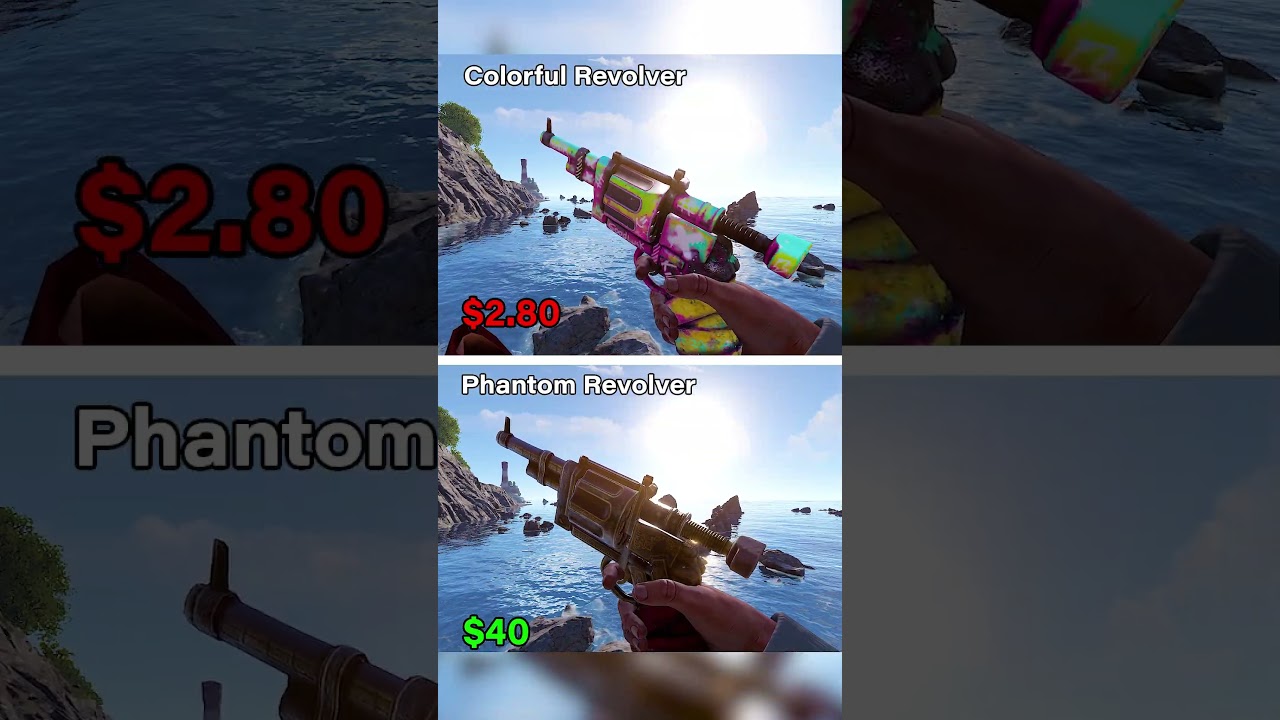 Cheapest VS Most EXPENSIVE Revolver Skin in Rust! (COMPARISON)