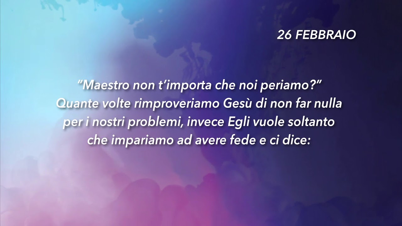 Meditazione Calendario "Parole di Vita" del 26 Febbraio 2019