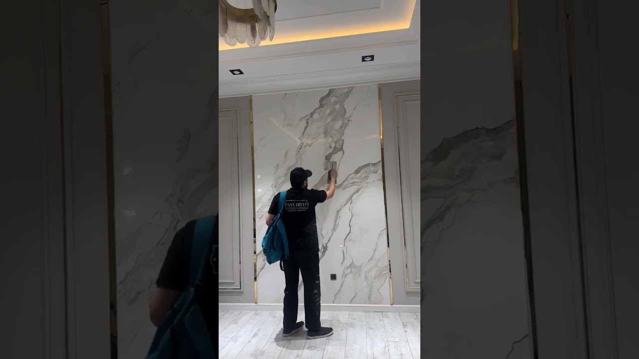 WHITE MARBLE DESIGN IN WALL #wall #marble #design