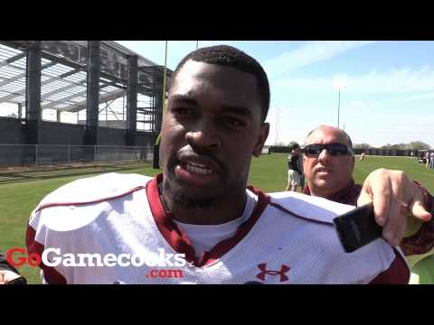 Marquavius Lewis after Gamecocks practice