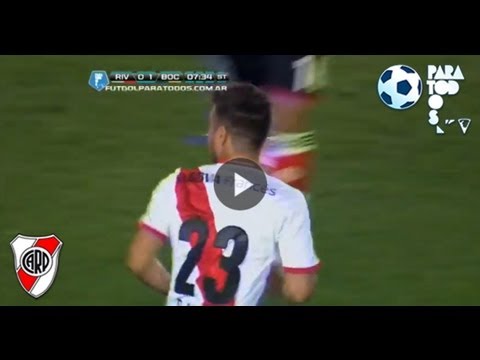 Ponzio al Palo. River 0- Boca 1. Torneo Inicial 2013. Fecha 10. Fútbol Para Todos.
