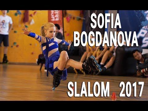 Freestyle slalom skating - Sofia Bogdanova - PSWC 2017 - Amazing classic run!