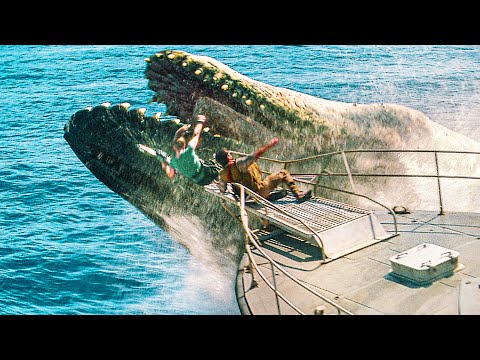 JURASSIC WORLD: REBIRTH "Mosasaur Attacks" Scene 4K