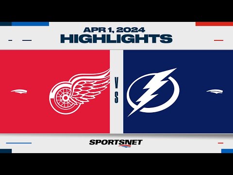 NHL Highlights | Red Wings vs. Lightning - April 1, 2024