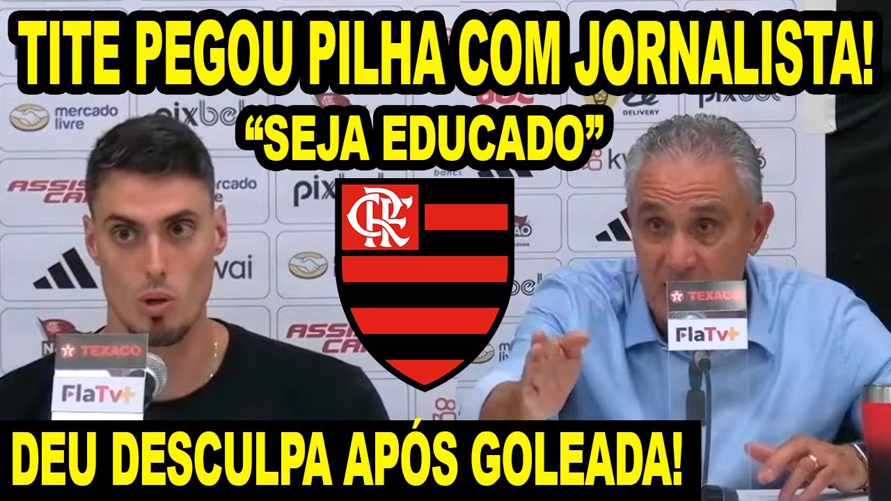 TITE PEGOU PILHA COM JORNALISTA E DEU DESCULPA APÓS GOLEADA DO BOTAFOGO! “SEJA EDUCADO E OUÇA”