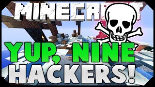 NINE HACKERS, CHAT GLITCH, PROTECT THE PACKAGE! ( Hypixel Skywars Funny Moments )