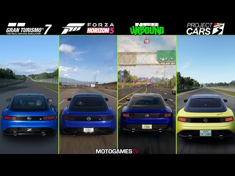 Nissan Z Sound Comparison | Gran Turismo 7 vs Forza Horizon 5 vs NFS Unbound vs Project CARS 3