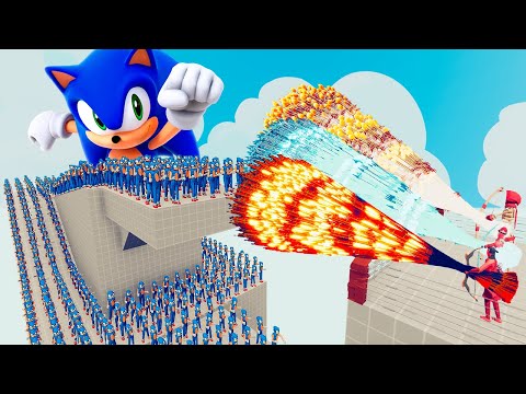 100x SONIC + 2x GIANT vs 3x EVERY GOD - Totally Accurate Battle Simulator TABS