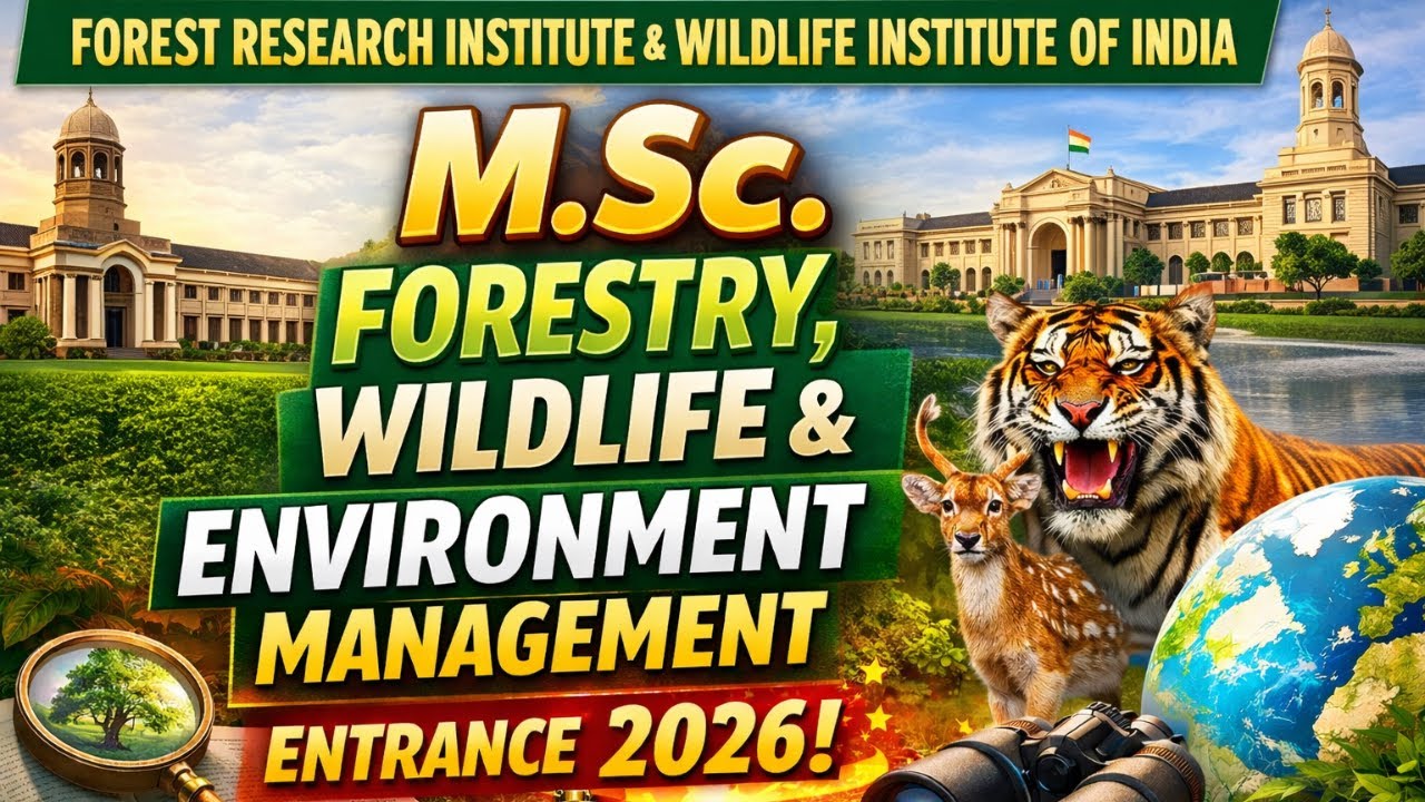 Forest Research Institute M.Sc. Entrance 2026 | Wildlife Institute of India M.Sc. Entrance | Details