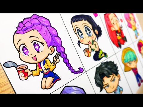 Drawing All K-Pop Demon Hunters Characters in Chibi Style (Ending Credits) #05