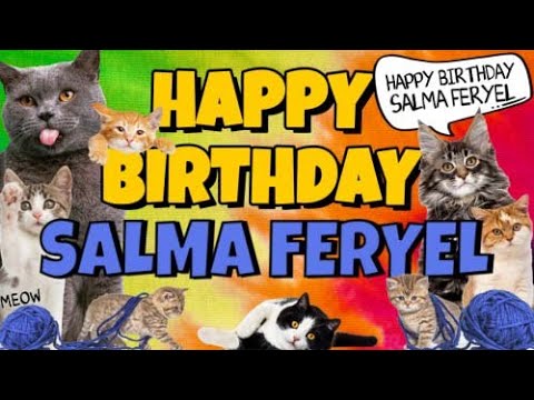 Happy Birthday Salma Feryel! Crazy Cats Say Happy Birthday Salma Feryel (Very Funny)