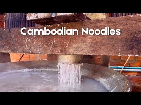 Making Cambodian Noodles | How to make Num Bon Chok In Siem Reap, Cambodia