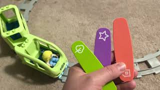 YouTube thumbnail: LEGO DUPLO Train Set Review Interactive Adventure Train with Lights, Sounds and Tracks
