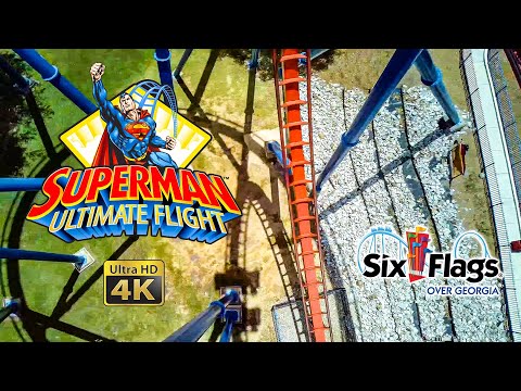 On-ride point of view of Superman - Ultimate Flight