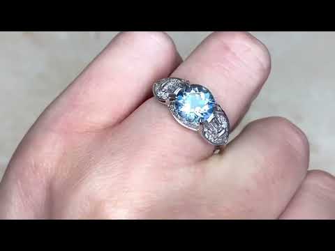 Aquamarine & Diamond Geometric Gemstone Ring - Tiber Ring. Hand Video