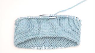 Video thumbnail for How to work stocking stitch (in the round) – UK / US knitting style