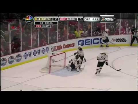 Johan Franzen to Todd Bertuzzi Goal 2/13/11 vs Boston
