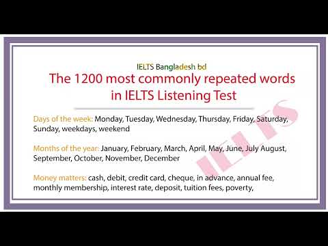 The 1200 most commonly repeated words in IELTS Listening Test  #ielts  #pronounciation #listening