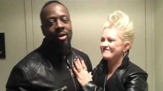 Cyndi Lauper and Wyclef Backstage at the Late Show