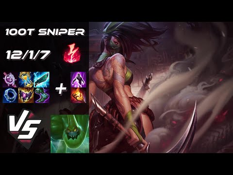 100 Thieves Sniper TOP Akali vs Zac - NA Grandmaster Patch 26.1