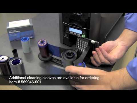 How to change a print ribbon on a CD800 card printer