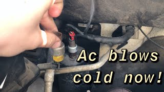 How to TEST and REPLACE AC Clutch Cycling/Low Pressure Switch (2nd Gen Dodge)