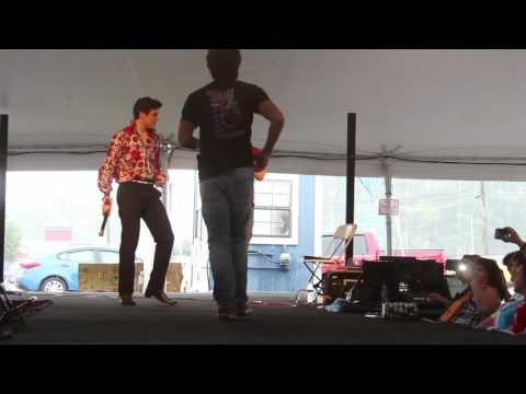Cote Deonath, Jay Dupuis, Taylor Rodriguez & Ben Thompson sing 'Polk Salad Annie' side view Elvis We