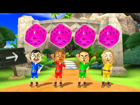 Wii Party Board Game Island - Mr Bean Vs Greg Vs Shinta Vs Rachel (Expert Difficulty)