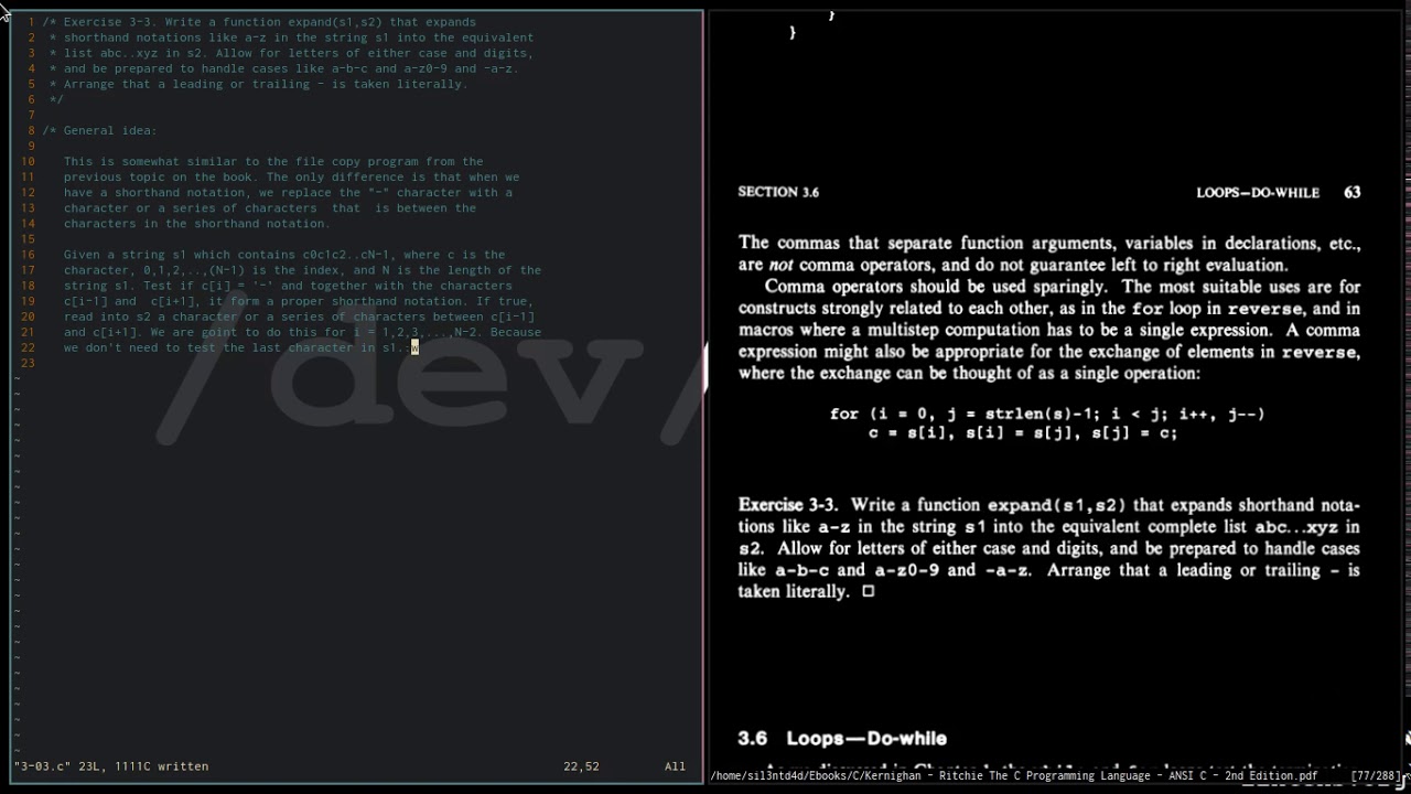 K&R Exercise 3-3 Solution