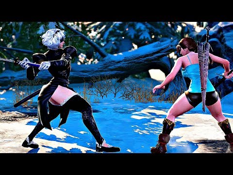Soul Calibur 6 - 2B vs Lara Croft Gameplay (1080p 60fps)