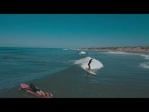Aerial footage of glassy waves at Montalivet 