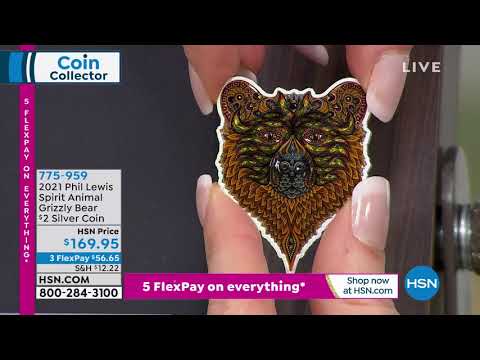 2021 Phil Lewis Spirit Animal Series Grizzly Bear Silver...