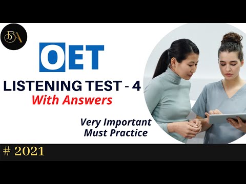 OET 2.0 Listening Mock Test - 4 With Answers [2021] | OET Listening Sample Test for Nurses