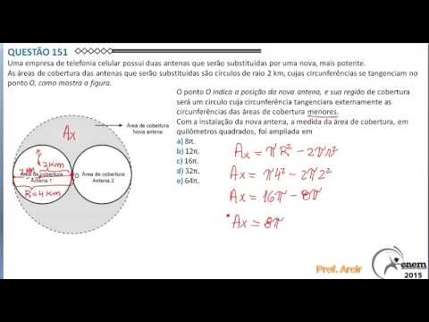 ENEM 2015 Exerc 151 Área de Círculo
