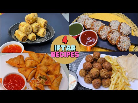 4 Special Recipes For Iftar | Ramadan Special Snacks | Samosa, gold coins, falafel | GLAM KITCHEN