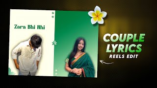 Couple Lyrics Trending Video Editing | Couple Reels Video Edit In Alight Motion