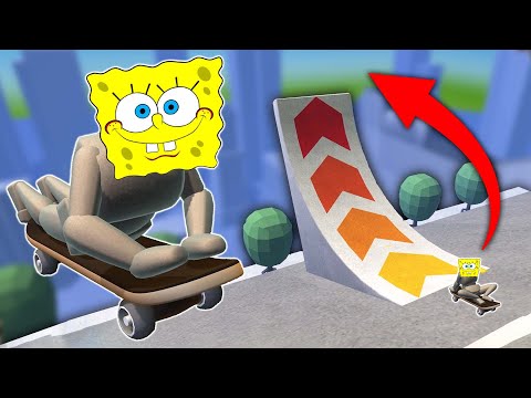 LAUNCHING SPONGEBOB OFF GIANT RAMPS! (Turbo Dismount)
