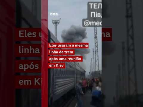 Trem na Ucrânia é atacado pouco depois de passagem de enviados europeus