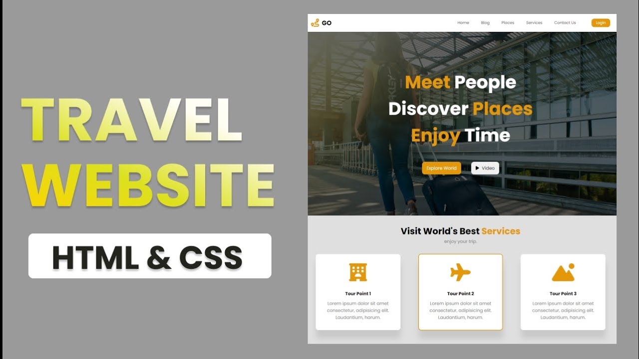 How to create a travel website with HTML and CSS
