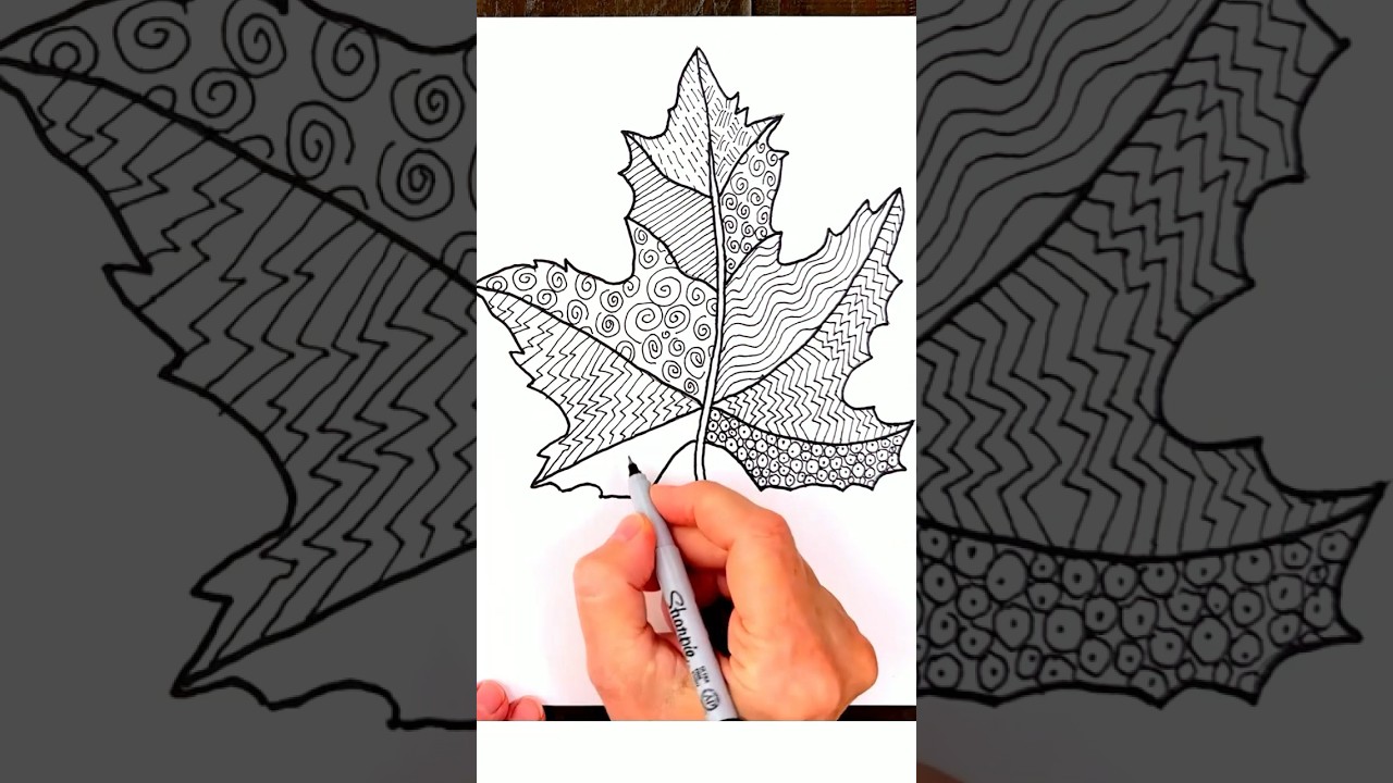 How to draw Leaf Pattern Art #artprojectsforkids