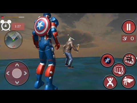 Flying Captain Superhero robot Crime City Battle (by Super Free Games) Android GamePlay