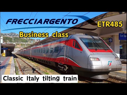 Business class on Trenitalia Frecciargento : ￼ETR485 pendolino tilting train | empty business class